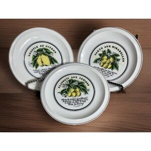 Vintage Set Of 3 French Country Toscony Collection Desert Recipe Plates